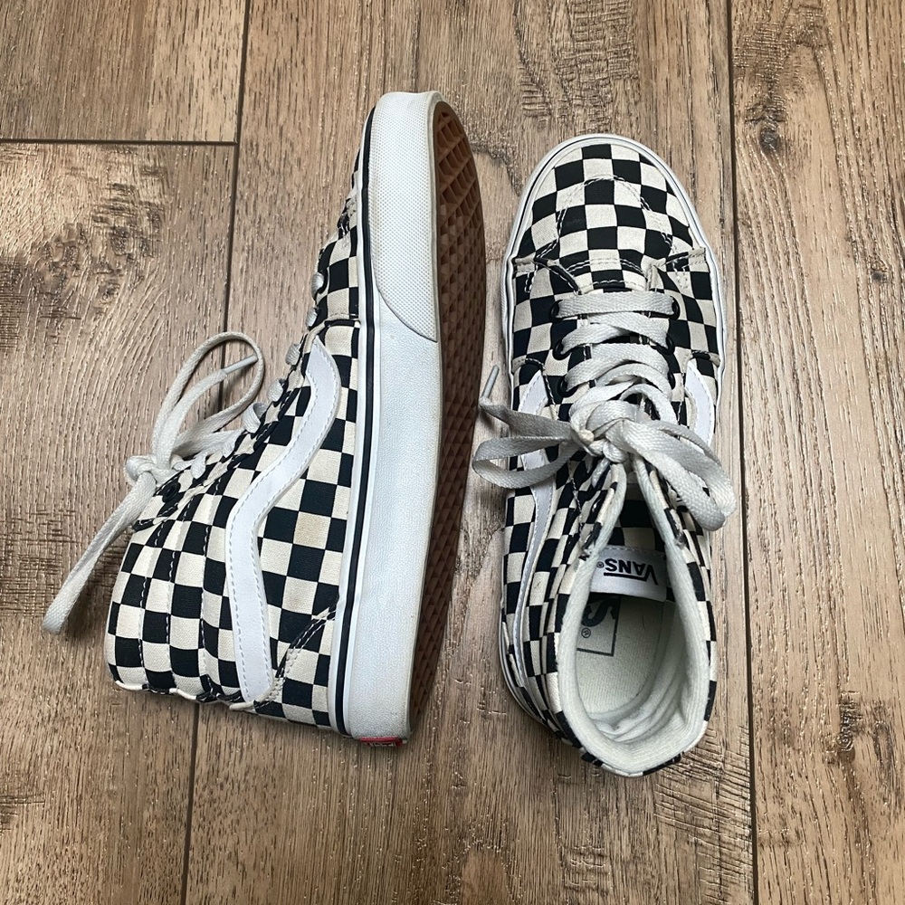 Vans Black and White Checkerboard High-Tops